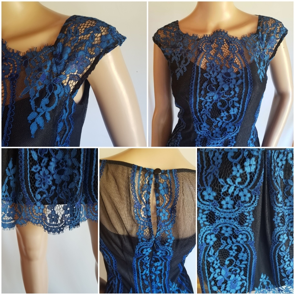 Nanette Lepore Picasso moon lace dress, cap sleeve - Picture 3 of 6